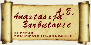 Anastasija Barbulović vizit kartica